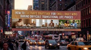 how to cultivate gratitude for small daily wins during difficult transitional life phases