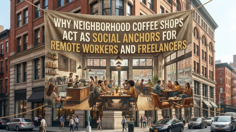 Why neighborhood coffee shops act as social anchors for remote workers and freelancers