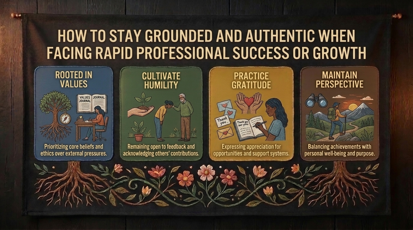 how to stay grounded and authentic when facing rapid professional success or growth