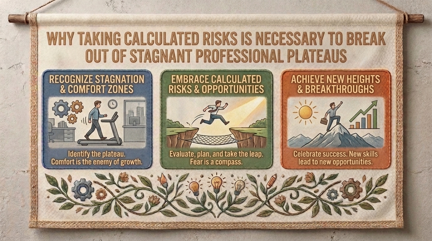why taking calculated risks is necessary to break out of stagnant professional plateaus
