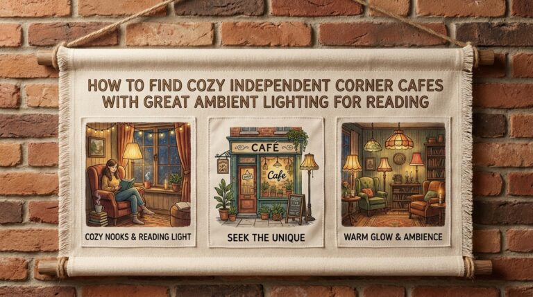 How to find cozy independent corner cafes with great ambient lighting for reading