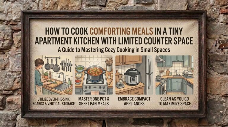 How to cook comforting meals in a tiny apartment kitchen with limited counter space