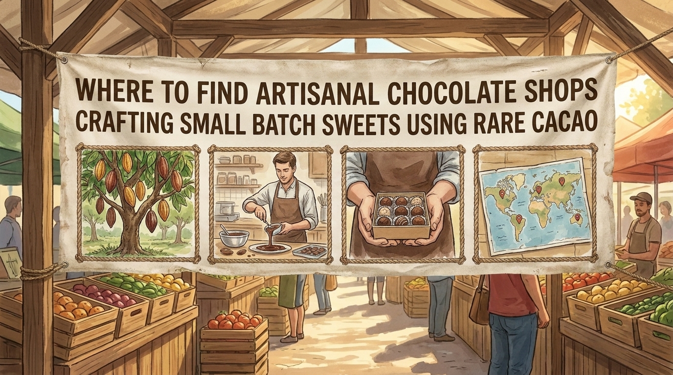 where to find artisanal chocolate shops crafting small batch sweets using rare cacao