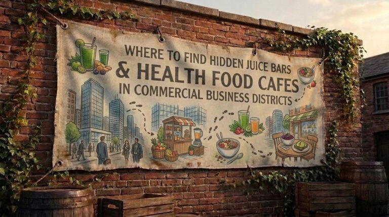 Where to find hidden juice bars and health food cafes in commercial business districts