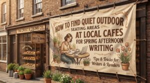 how to find quiet outdoor seating areas at local cafes for spring afternoon writing