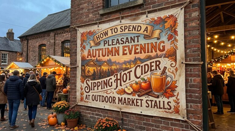 How to spend a pleasant autumn evening sipping hot cider at outdoor market stalls