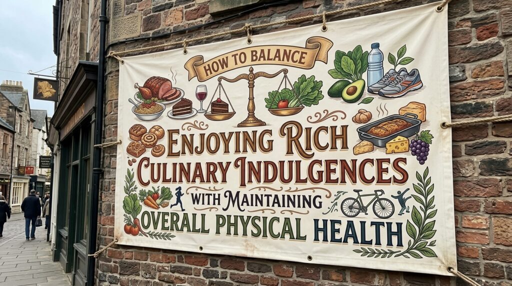 How to balance enjoying rich culinary indulgences with maintaining overall physical health
